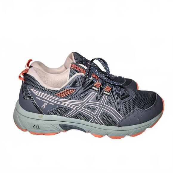 ASICS Women's Gel-Venture 8 Sneakers Size 8.5 Gray and Coral - Picture 3 of 11